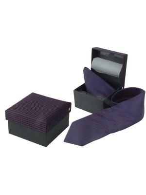 Purple Tie, Pocket Square & Cufflink Gift Set